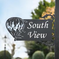 Hot Air Balloon Iron Bracket House Name Sign