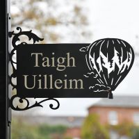 Hot Air Balloon Iron Bracket House Name Sign in Full 