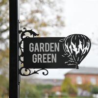 Hot Air Balloon Iron Bracket House Name Sign in Situ 