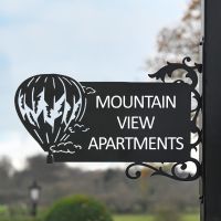 Hot Air Balloon Iron Bracket House Name Sign