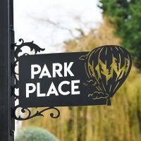 Hot Air Balloon Iron Bracket House Name Sign