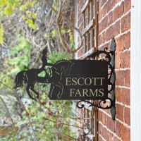 Dressage Horse Iron Bracket House Name Sign in Situ on a Wall
