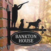 Game Season "Cocker Spaniel" Iron Bracketed House Name Sign 