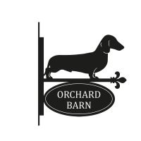 Dachshund Iron Bracketed House Name Sign 