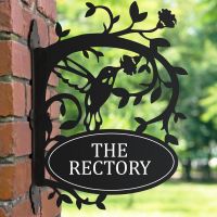 Bracketed Hummingbird House Name Sign 