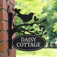 Bracketed Blackbird House Name Sign 