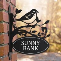 Bracketed House Sparrow House Name Sign 