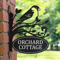 Bullfinch Iron House Name Sign 