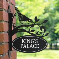 Cettis Warbler House Name Sign on Bracket 