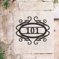 Victorian Scroll Detailing on House Number Sign 