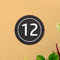 Black Circular House Number Sign  Black Circular House Number Sign