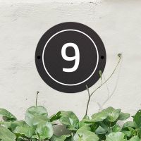 Black Modern Circular House Number Sign Black Modern Circular House Number Sign