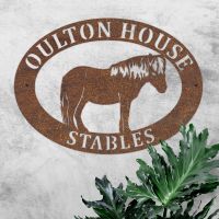 Shetland Pony Iron Oval House Sign in Situ