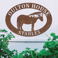Shetland Pony Iron Oval House Sign in Situ