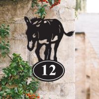 Donkey Iron House Number Sign in Situ on a House