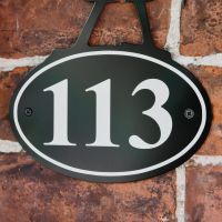 Close-Up of House Number Sign in Black Finish Close-Up of House Number Sign in Black Finish