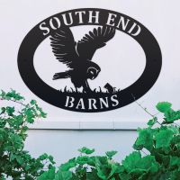 Barn Owl Iron Oval House Name Sign 