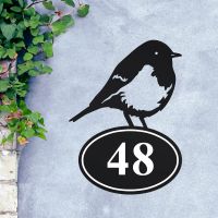 Robin House Number Sign