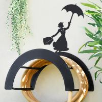 Wall Mounted Mary Poppins Iron Hose Holder Finished in Black