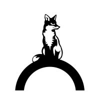 Wall Mounted Sitting Fox Iron Hose Holder From the Front