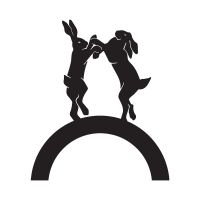 Wall Mounted Boxing Hares Iron Hose Holder From the Front Wall Mounted Boxing Hares Iron Hose Holder From the Front