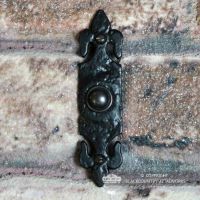 "Astwood Place" Black Fleur De Lys Iron Bell Push "Astwood Place" Black Fleur De Lys Iron Bell Push