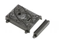 Ornate Black Iron Rim Lock - Reversible