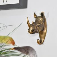 Bronze Rhino Wall Hook in Situ Bronze Rhino Wall Hook in Situ