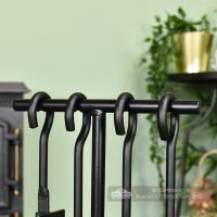 Modern Black Fireside Companion Set With Looped Toolds