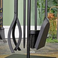 Modern Black Fireside Companion Set Close Up