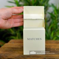 Cream Metal Match Box to Scale