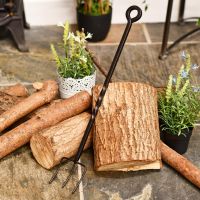 Beautiful wrought iron blacksmith pronged toasting fork