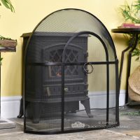 Black Arched Fire Guard With Handle
