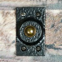 Traditional Rectangular Door Bell Push Finished in Black