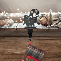 Candy Cane Stocking Holder in Situ Holding a Stocking