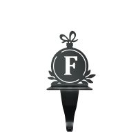 Letter F Stocking Holder in Black