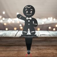  Gingerbread Man Stocking Holder in Situ on a Mantel Piece 