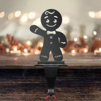Gingerbread Man Stocking Holder in Situ with Fairy Lights