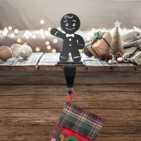 Gingerbread Man Stocking Holder in Situ Holding a Stocking