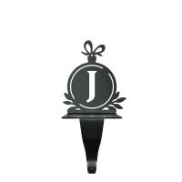 Letter J Stocking Holder in Black Letter J Stocking Holder in Black