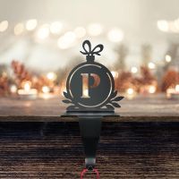 Letter P Stocking Holder with Fairy Lights