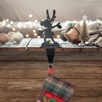 Reindeer Stocking Holder in Situ Holding a Stocking Reindeer Stocking Holder in Situ Holding a Stocking