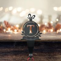 Letter T Stocking Holder with Fairy Lights