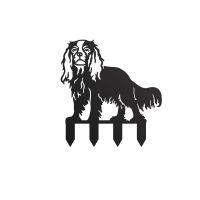 Black Cavalier King Charles Spaniel Silhouette with Ground Spikes