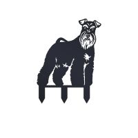 Black Miniature Schnauzer Garden Silhouette 