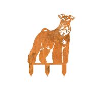 Rustic Miniature Schnauzer Garden Silhouette 