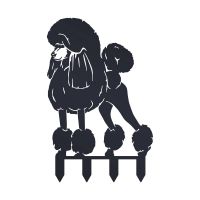 Standard Black Poodle Garden Silhouette with Ground Spikes 