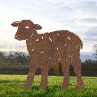 Rustic Young Curly Lamb Silhouette 