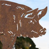 Close up of Rustic Standing Pig Silhouette Close up of Rustic Standing Pig Silhouette