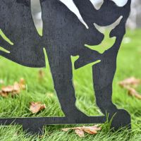 Close up of Unfinished Metal Pug Silhouette Close up of Unfinished Metal Pug Silhouette